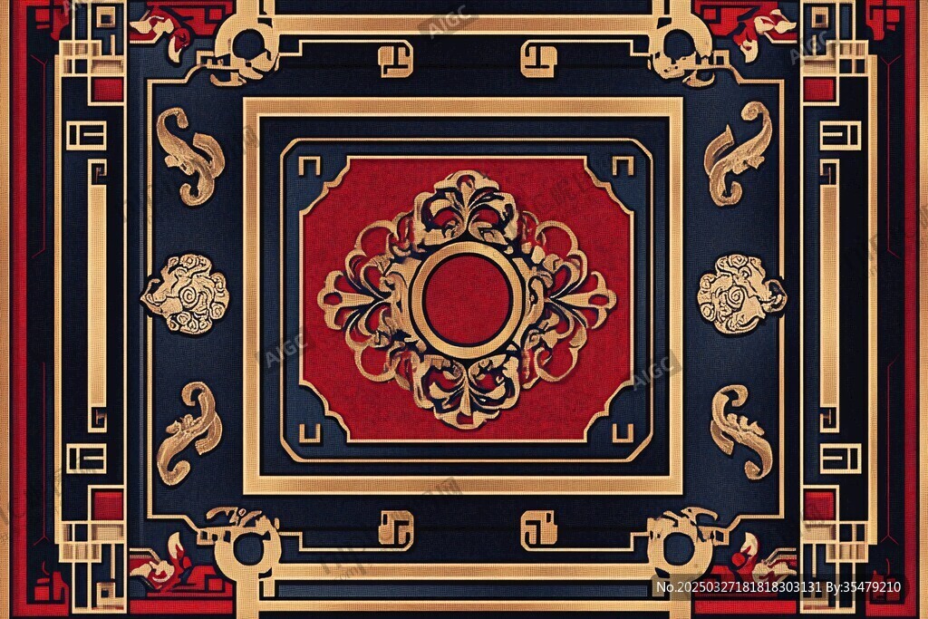 中式古典花纹地毯图案