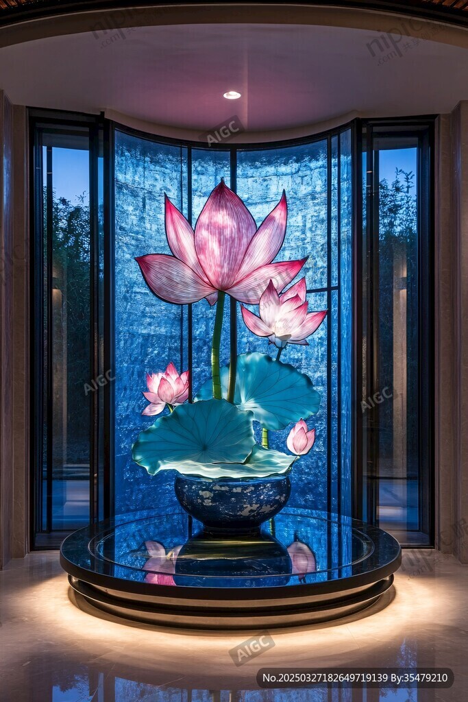 中式莲花艺术装饰景观