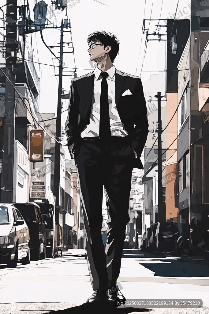 都市型男街头帅气漫步