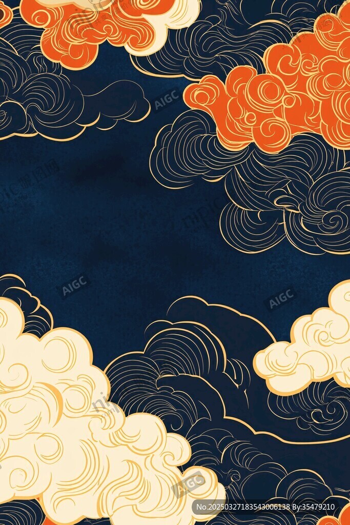 中式云纹图案 传统美学风格