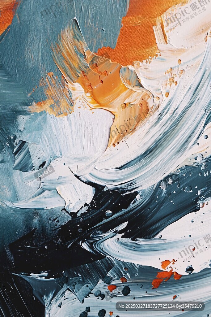 抽象油画笔触艺术纹理画面