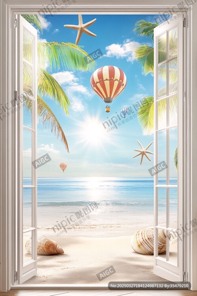 推开窗邂逅夏日海滩美景
