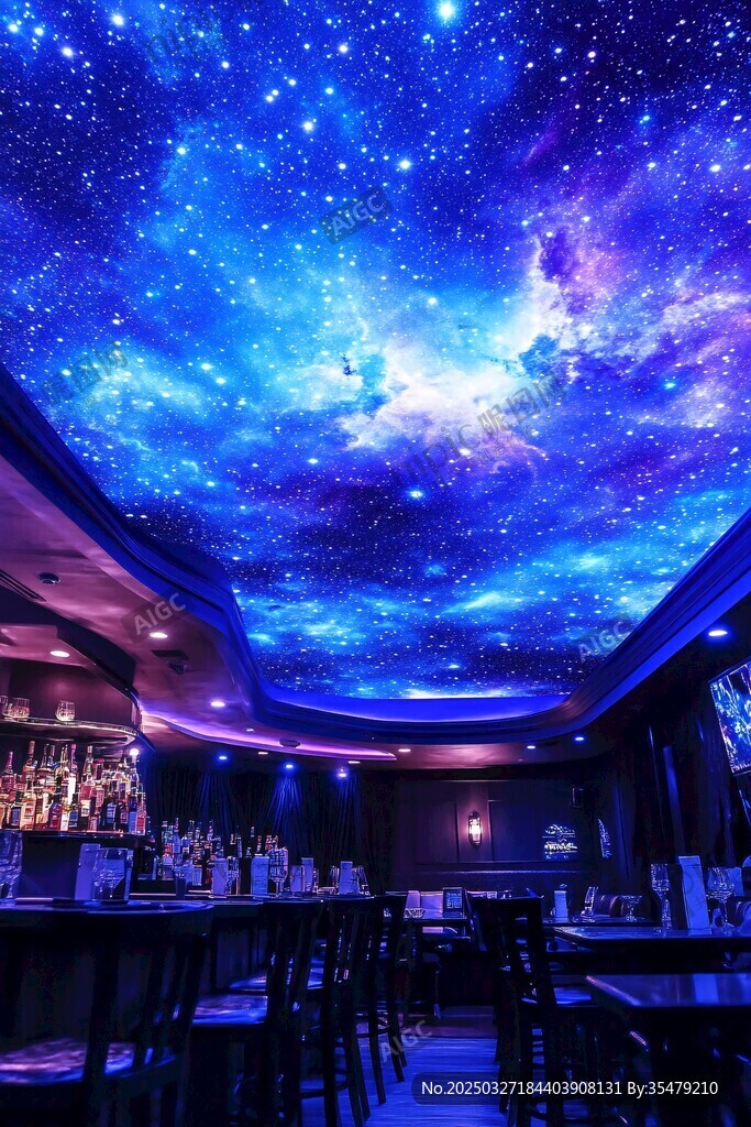 梦幻星空主题酒吧场景