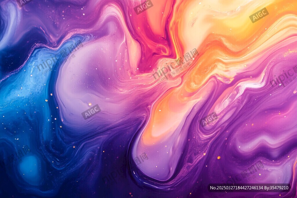梦幻流体色彩抽象背景图