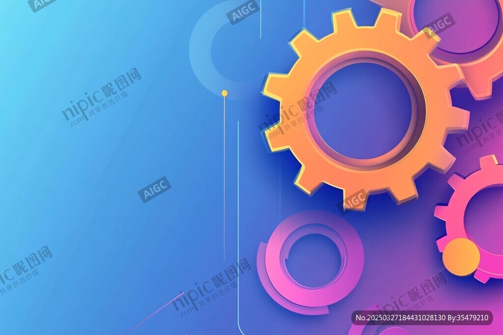 科技感齿轮背景设计图