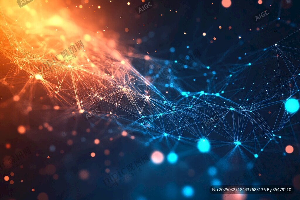 科技感粒子网络梦幻背景