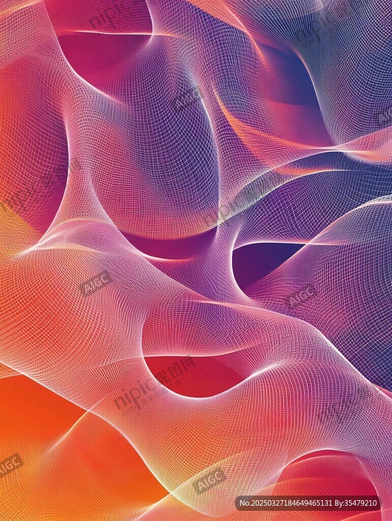 梦幻绚丽流体线条背景图