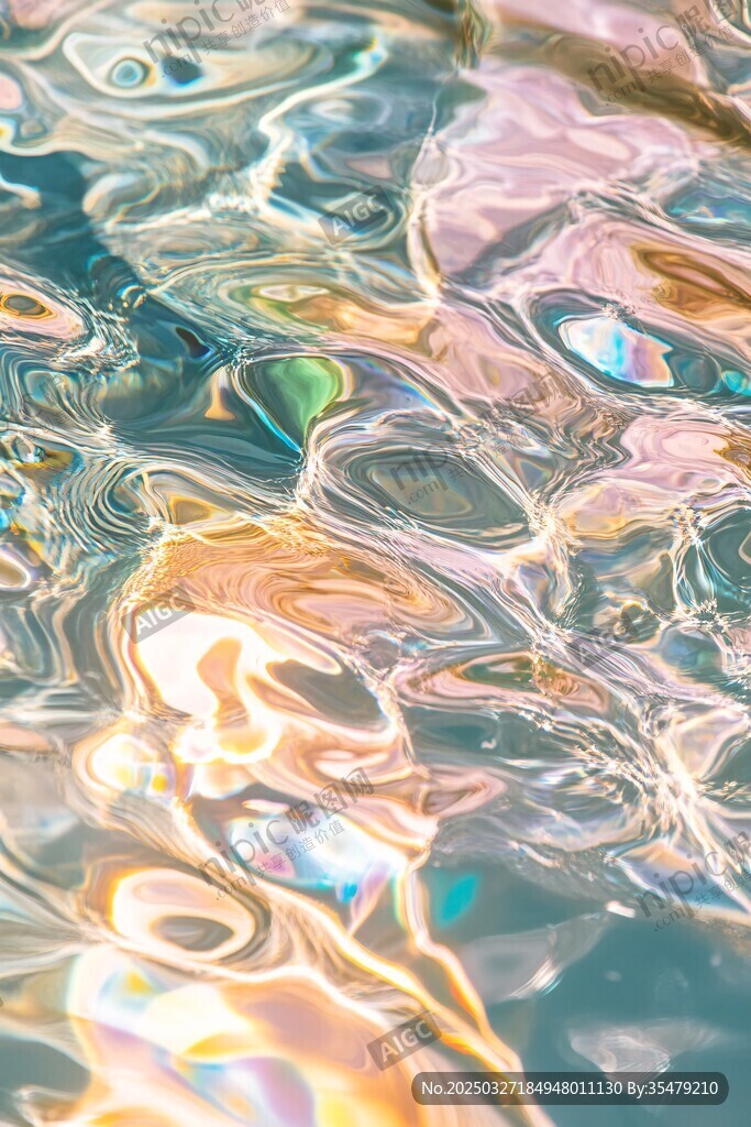 梦幻水波纹彩光纹理画面
