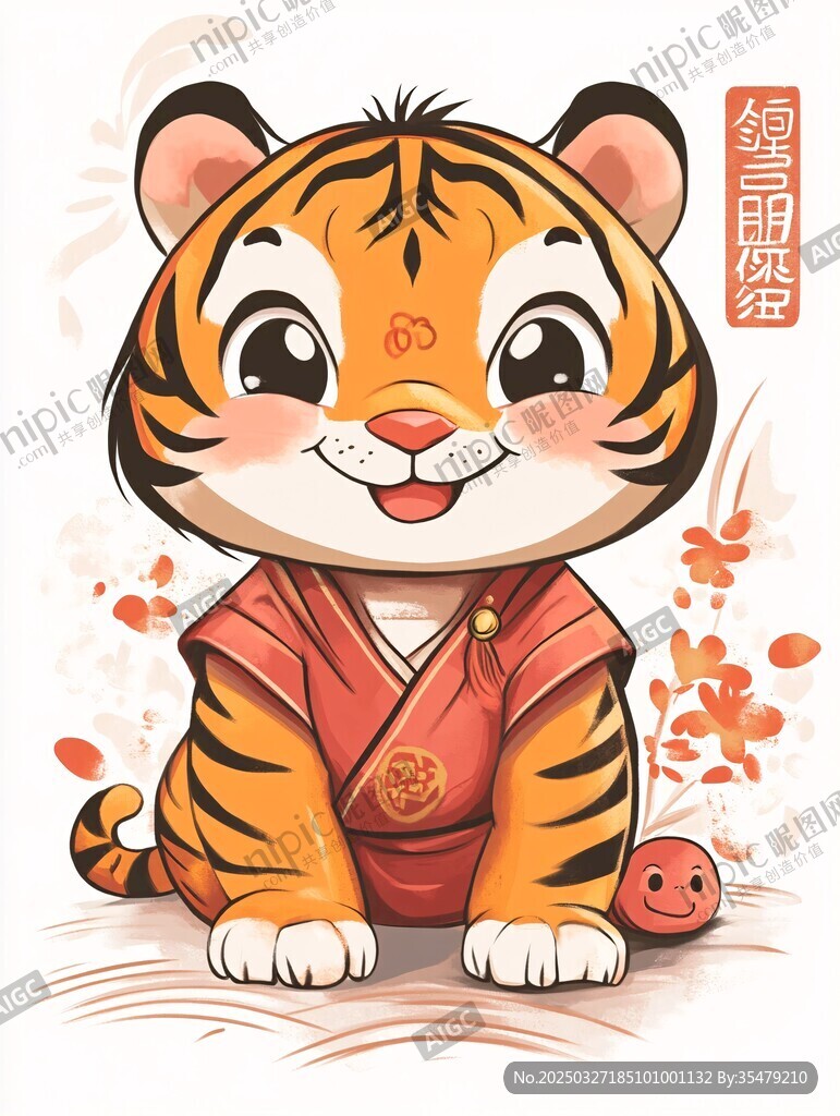 可爱小虎贺岁萌态十足