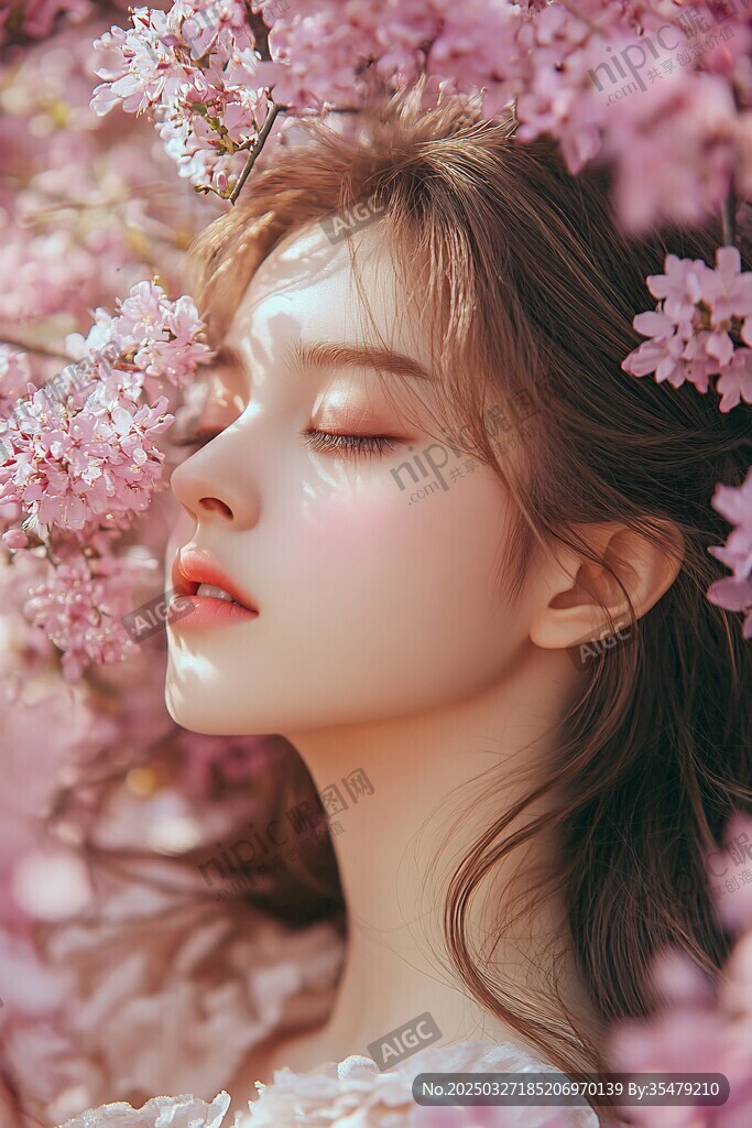 樱花丛中的梦幻少女