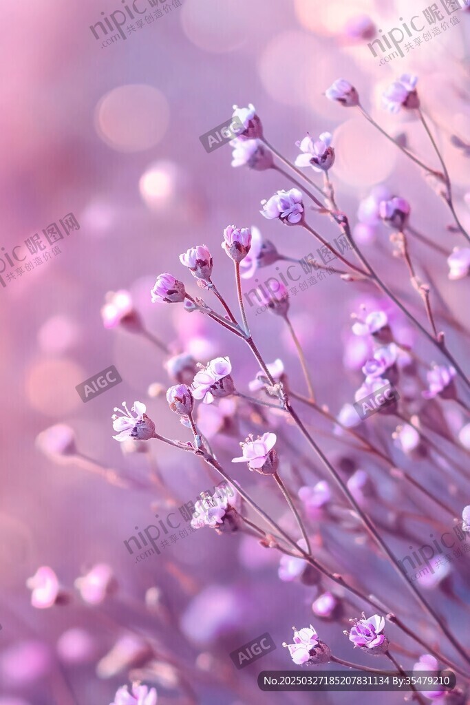 梦幻紫色小花绽放美景