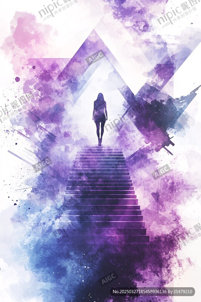 梦幻阶梯上的孤独前行者