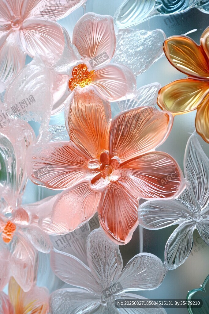 梦幻玻璃花朵艺术之美