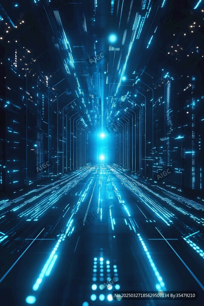 未来科技感的虚拟数字通道