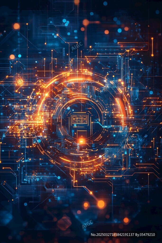 科技感十足的电路数字画面
