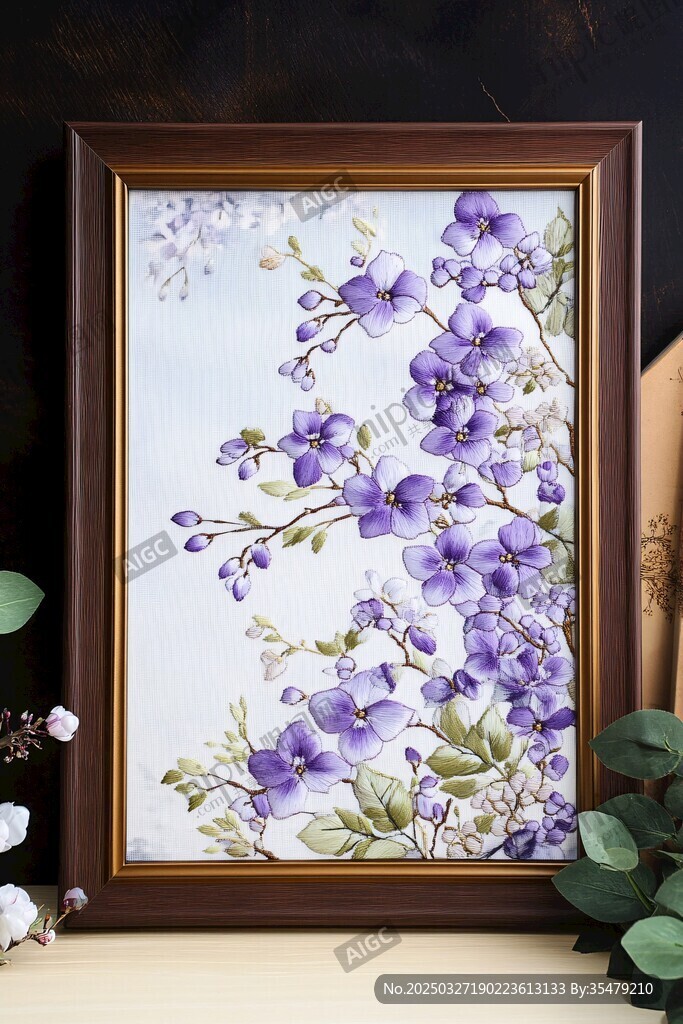 紫花挂画 优雅花卉艺术之作