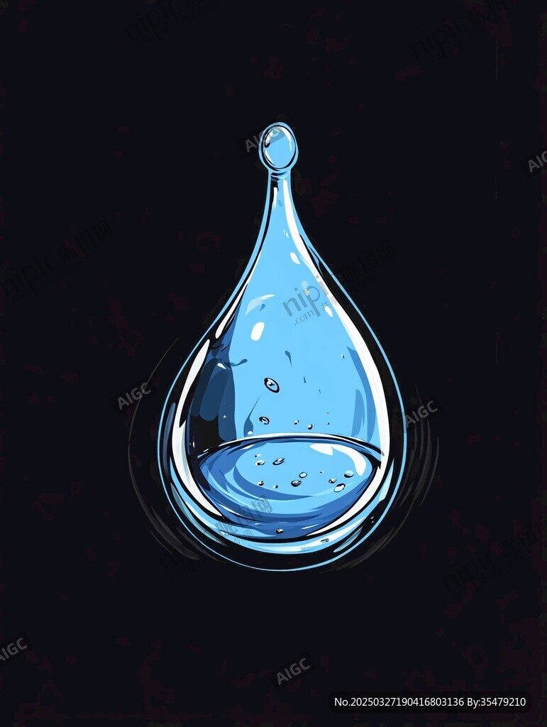蓝色水滴插画