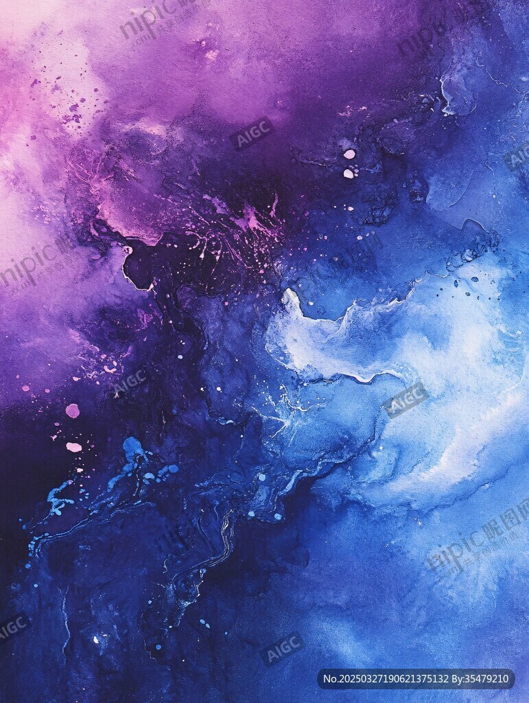 梦幻炫彩流体艺术画作