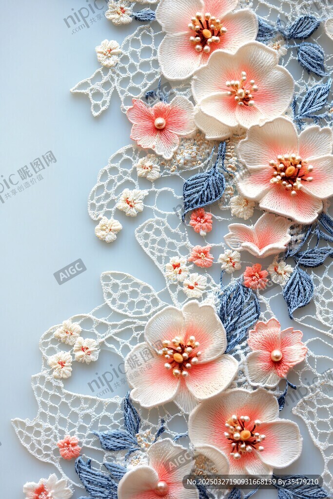 蕾丝花朵装饰艺术图案