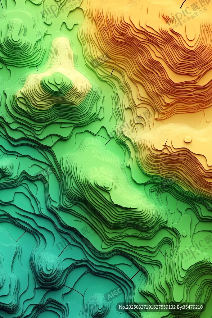 多彩立体地形纹理图案