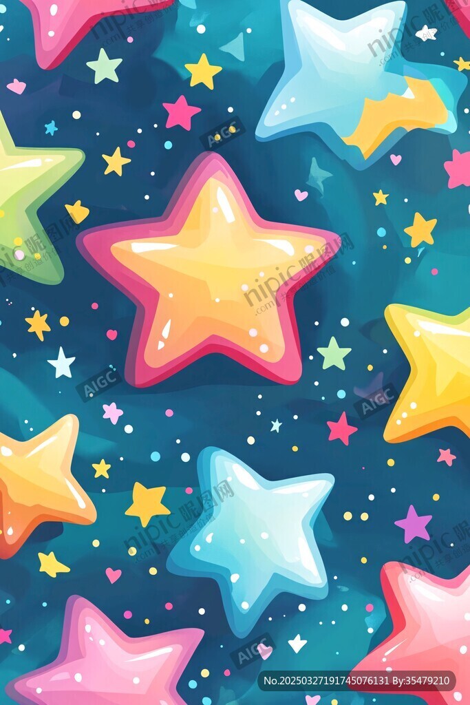 多彩星星图案背景
