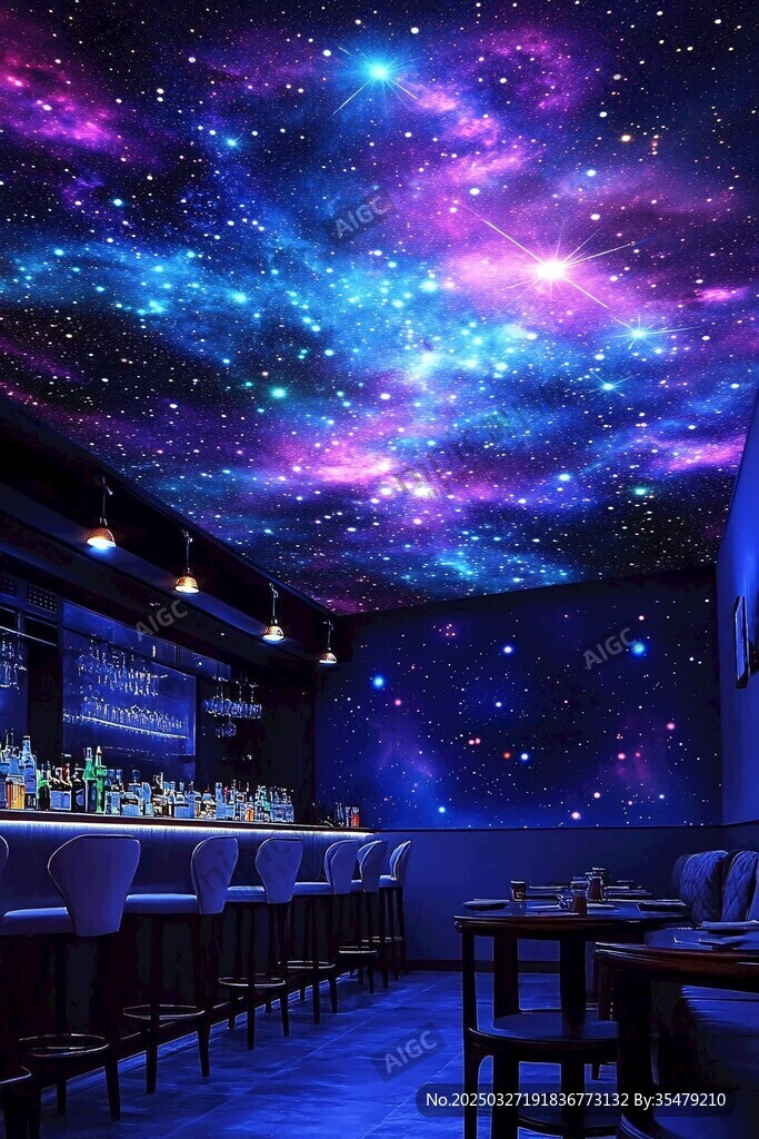 梦幻星空主题酒吧场景