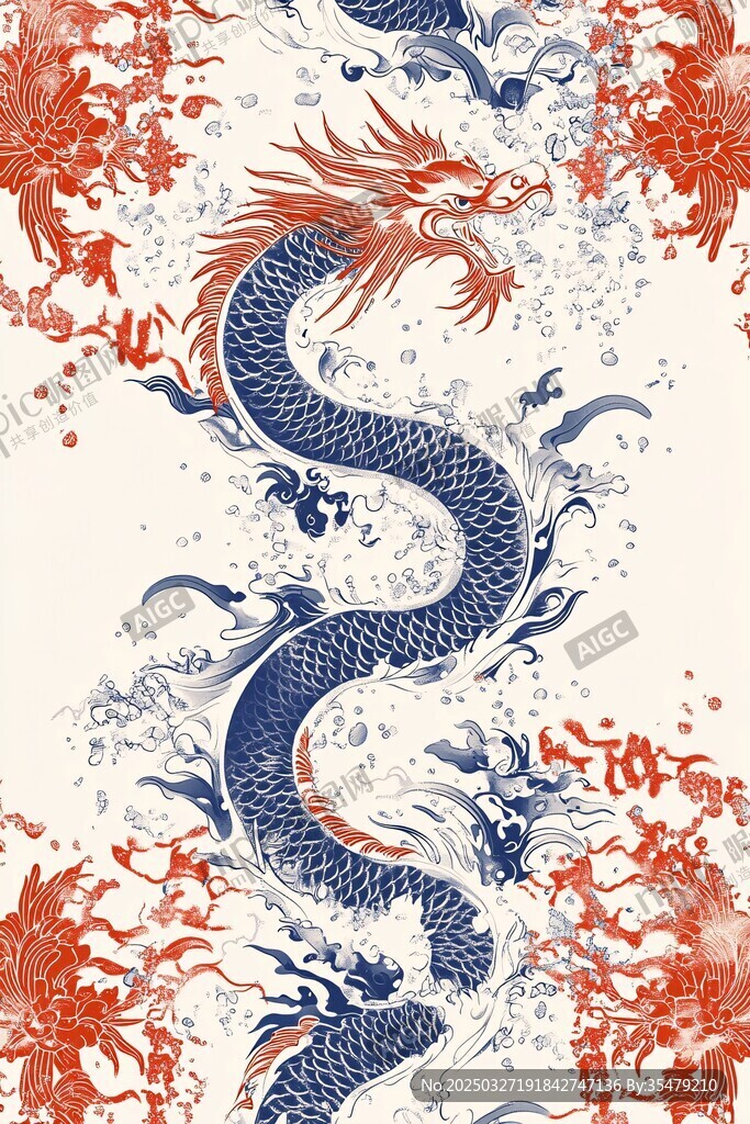中式龙纹图案 传统美学风