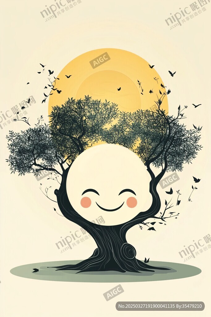 微笑树精灵 夕阳下的美好