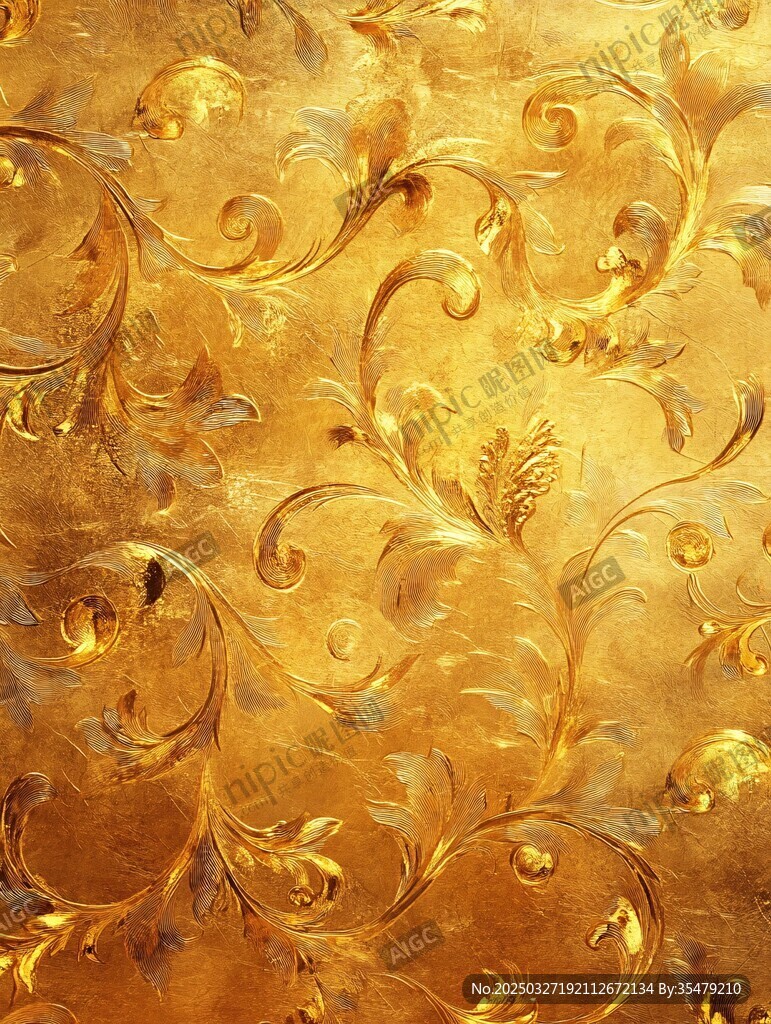 金色华丽花纹背景图案