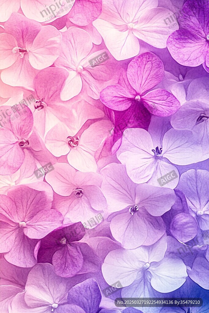 梦幻渐变绣球花背景图