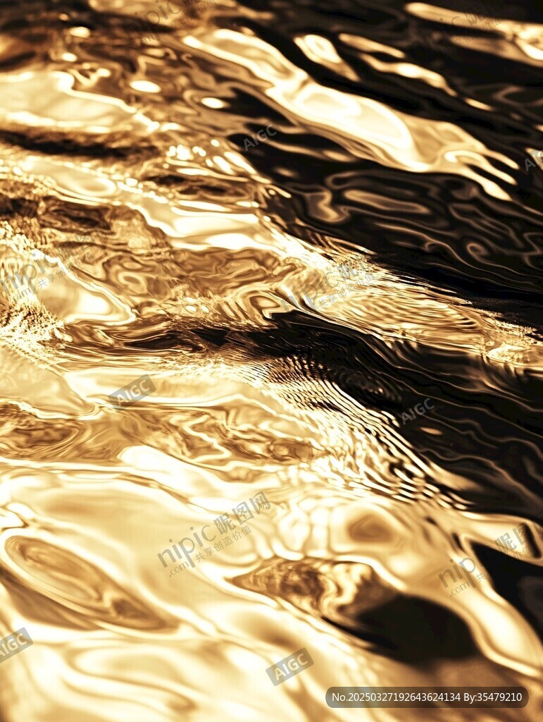 金色波光粼粼水面纹理
