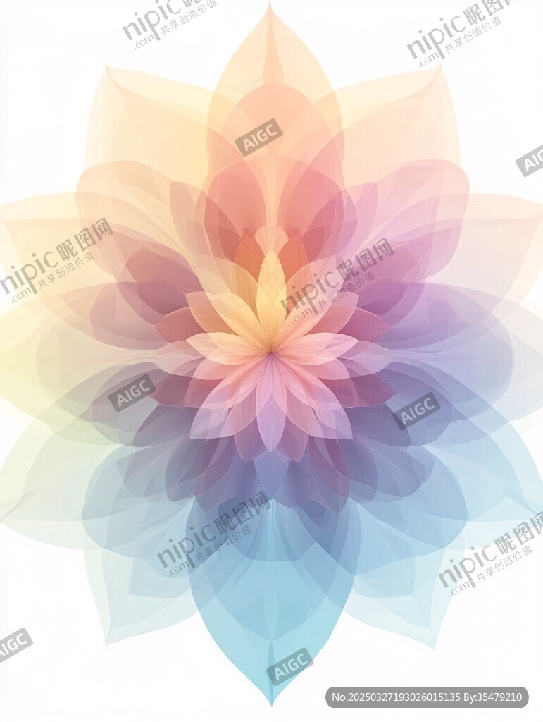 梦幻渐变花朵抽象图案