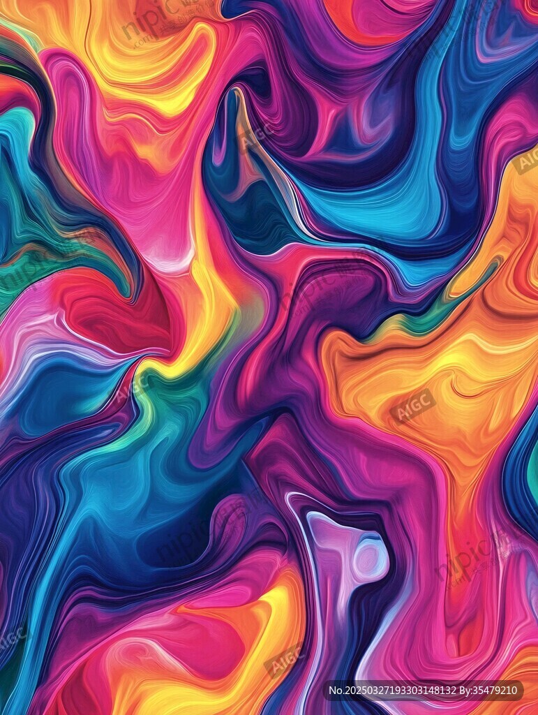 绚丽多彩流体艺术纹理图