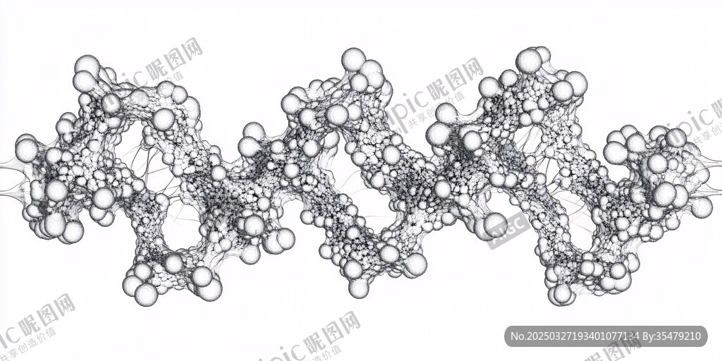 DNA分子结构线条艺术图