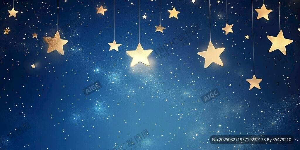 梦幻星空金色星星背景图