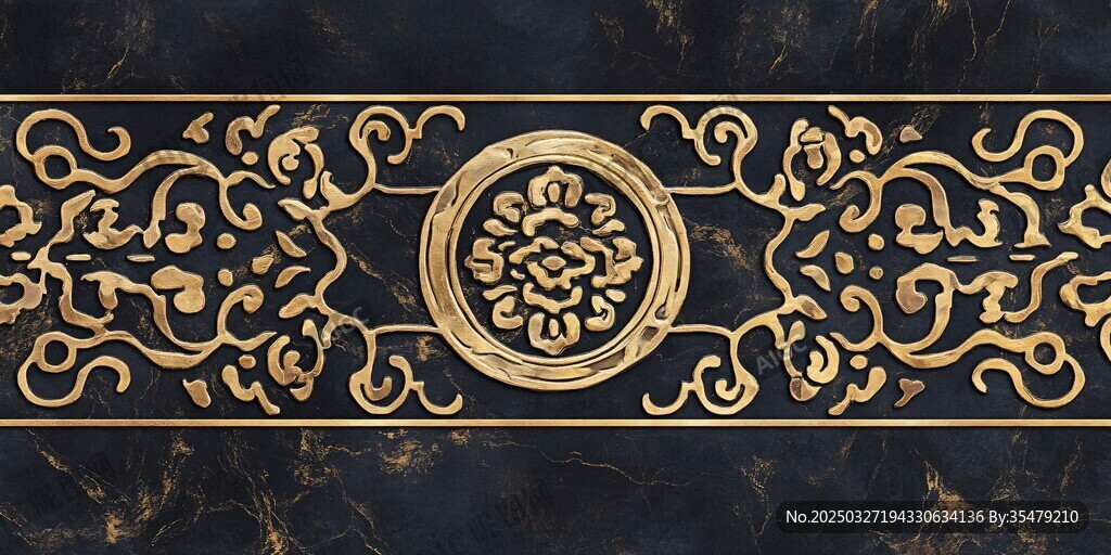 黑金奢华中式古典花纹图案