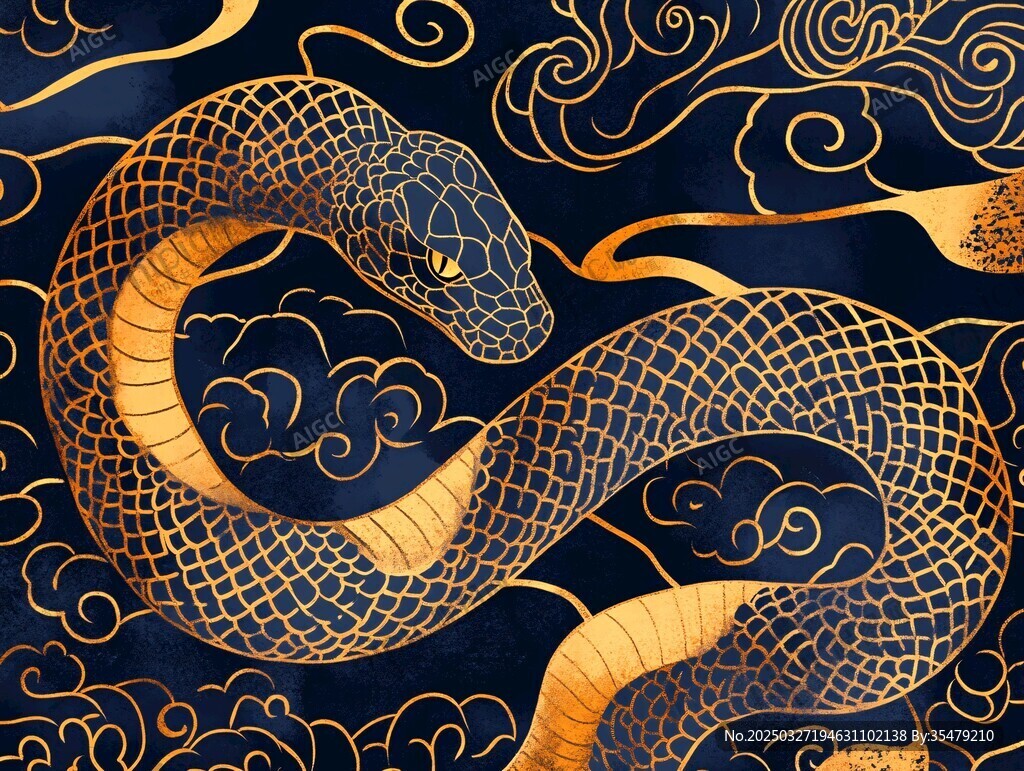 金蛇游弋于云间