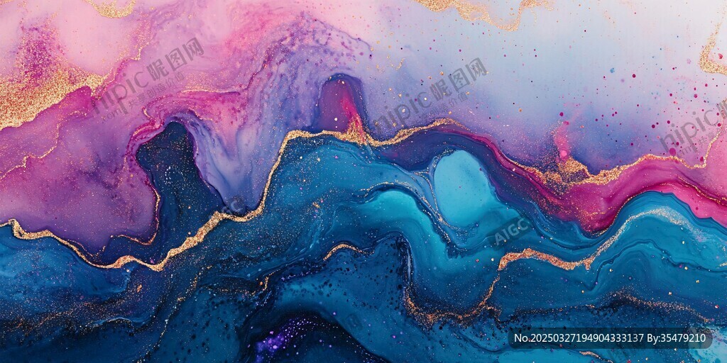 梦幻流体艺术抽象色彩画面
