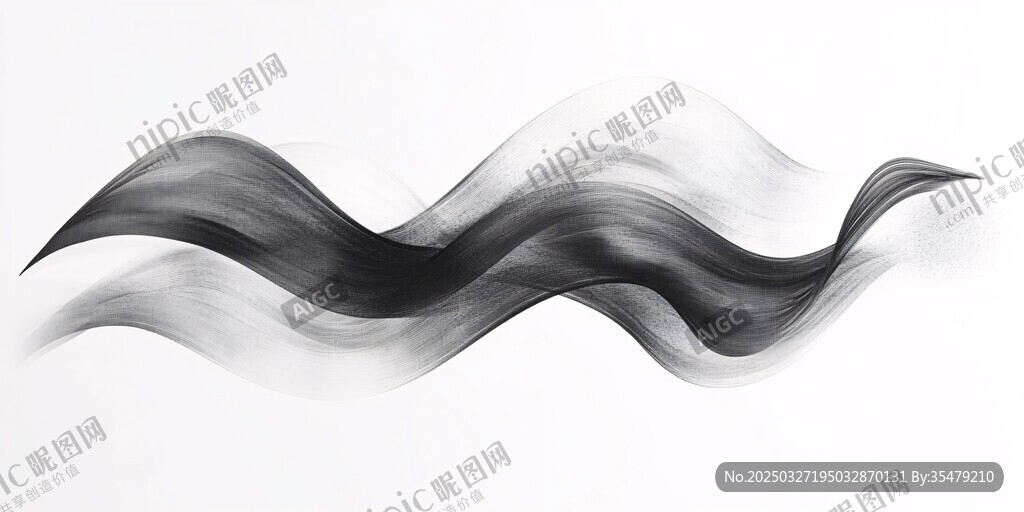 水墨动感线条抽象艺术图