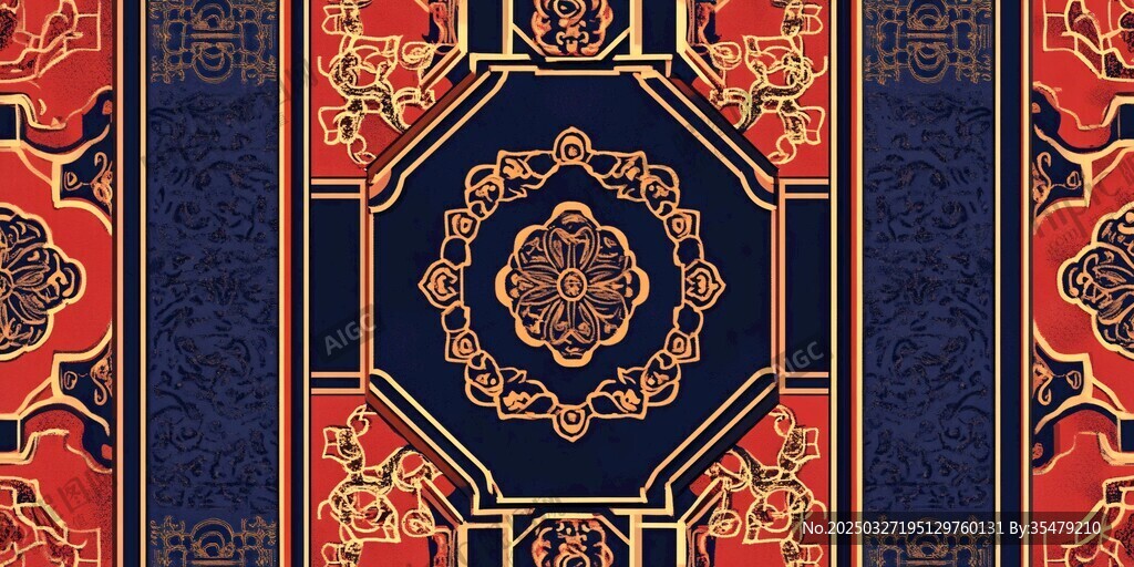中式传统华丽几何花纹图案