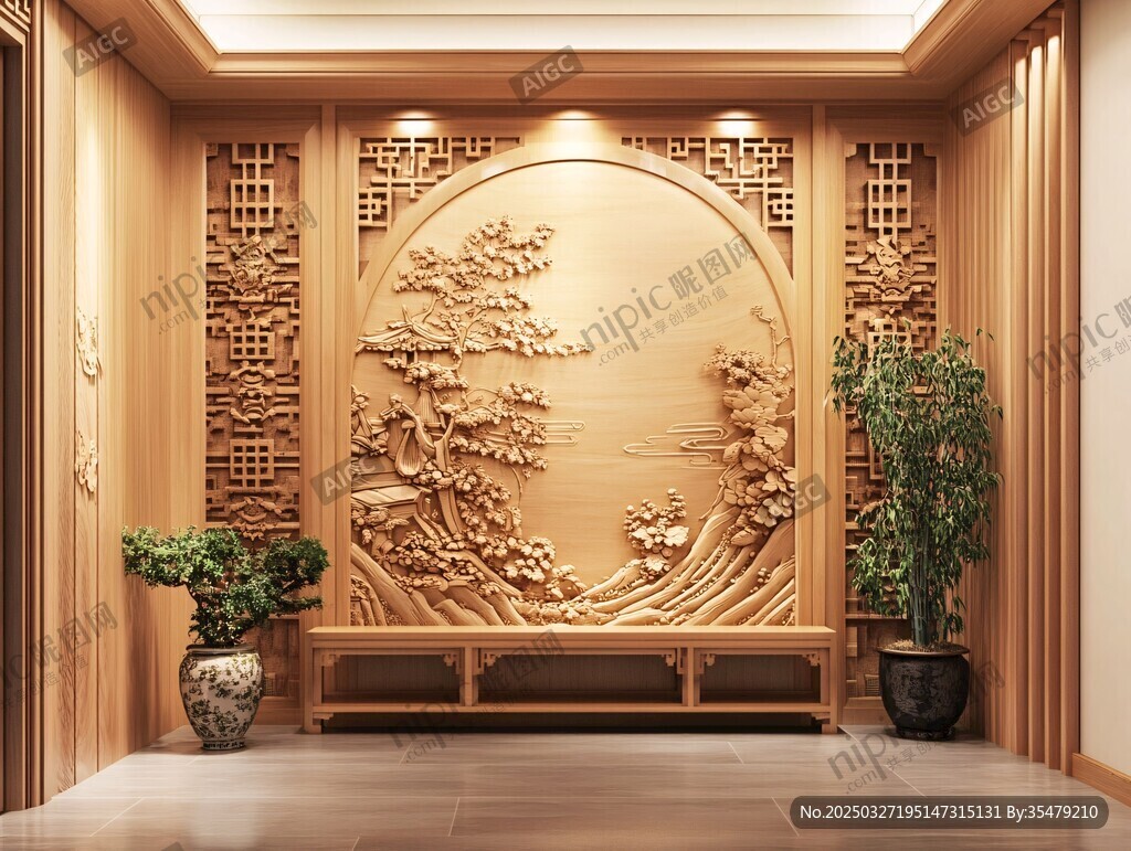 中式木雕玄关 尽显典雅韵味
