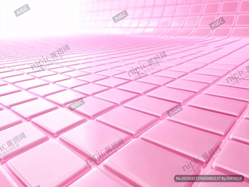 粉色方格3D科技风背景