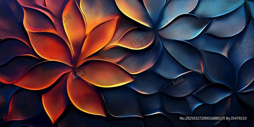 立体绚丽花朵纹理图案