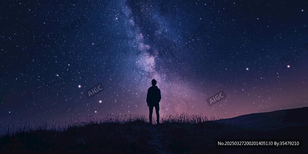 人立星空下 凝望璀璨星河