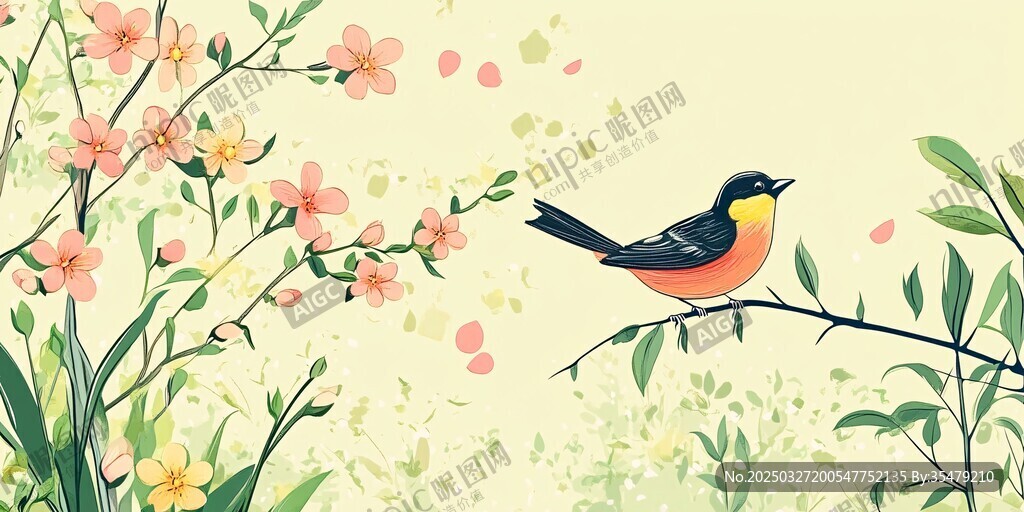 春日花鸟图