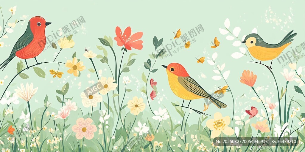 春日花鸟图