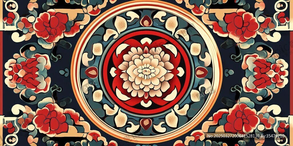 中式传统花卉纹样图案