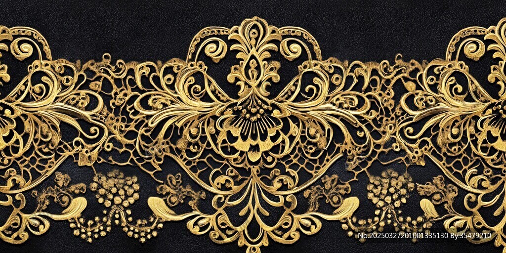 金色华丽花纹边框图案