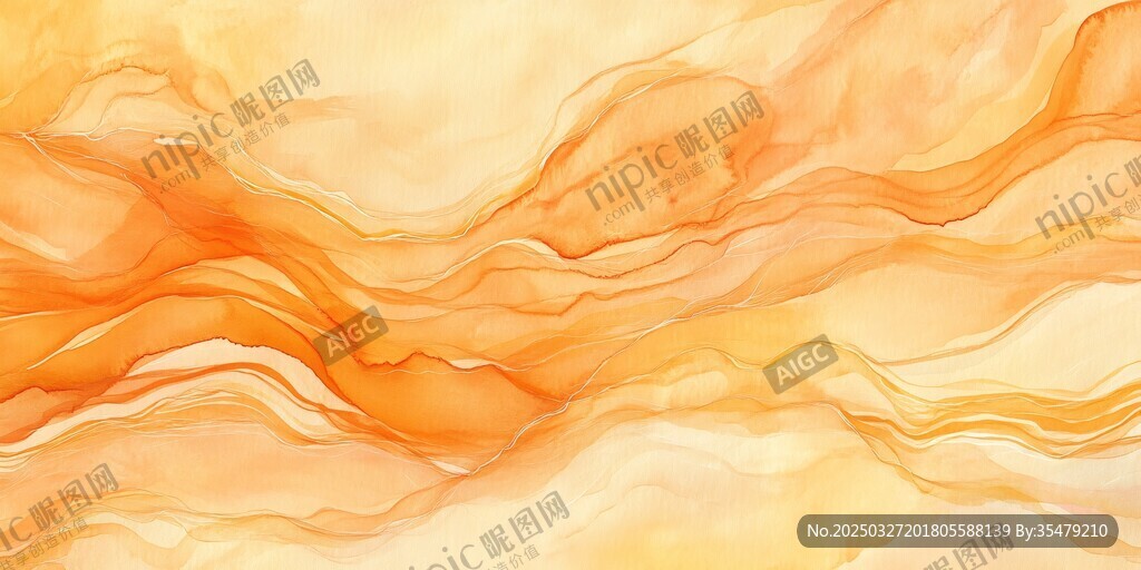 流动橙黄抽象纹理背景