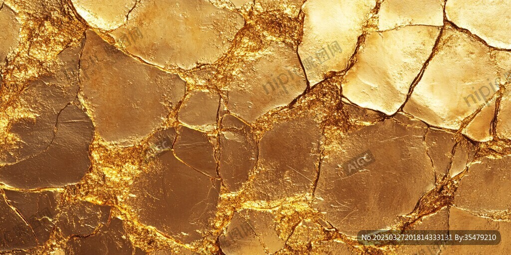 金色裂纹质感纹理背景图
